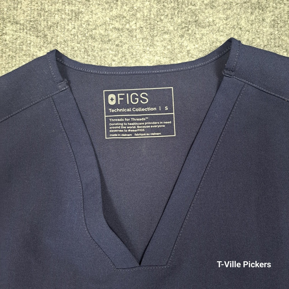 FIGS Casma Navy Blue V-Neck Scrub Top Technical Collection FW1100 Womens Small - Picture 3 of 14